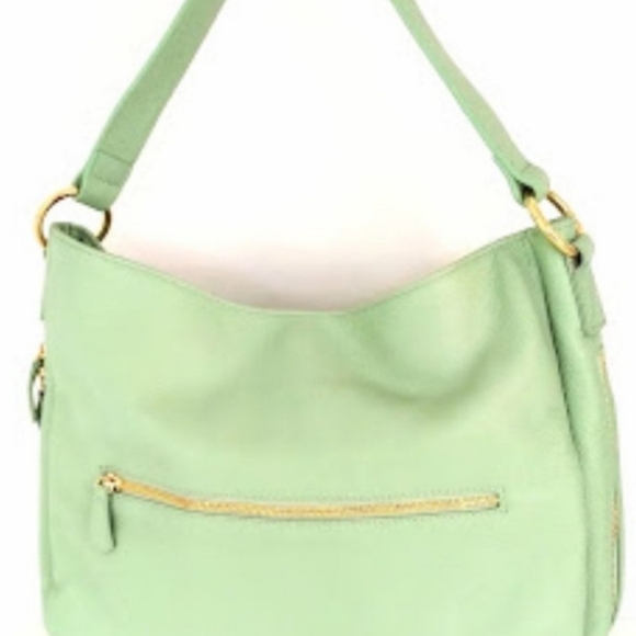 Laggo Taylor Mint Green/Blue Leather Hobo - Picture 2 of 9